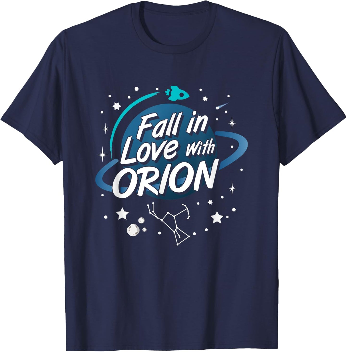 Fall in Love with Orion Constellation Astrology Novelty Gift T-Shirt - T-Shirt | Navy