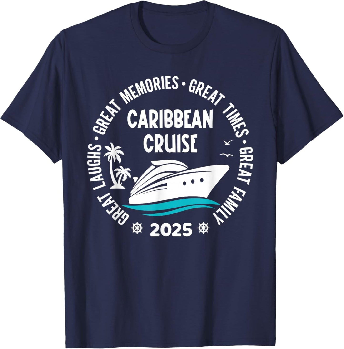 Caribbean Cruise 2025 Vacation Trip Matching Family Group T-Shirt - T-Shirt | Navy