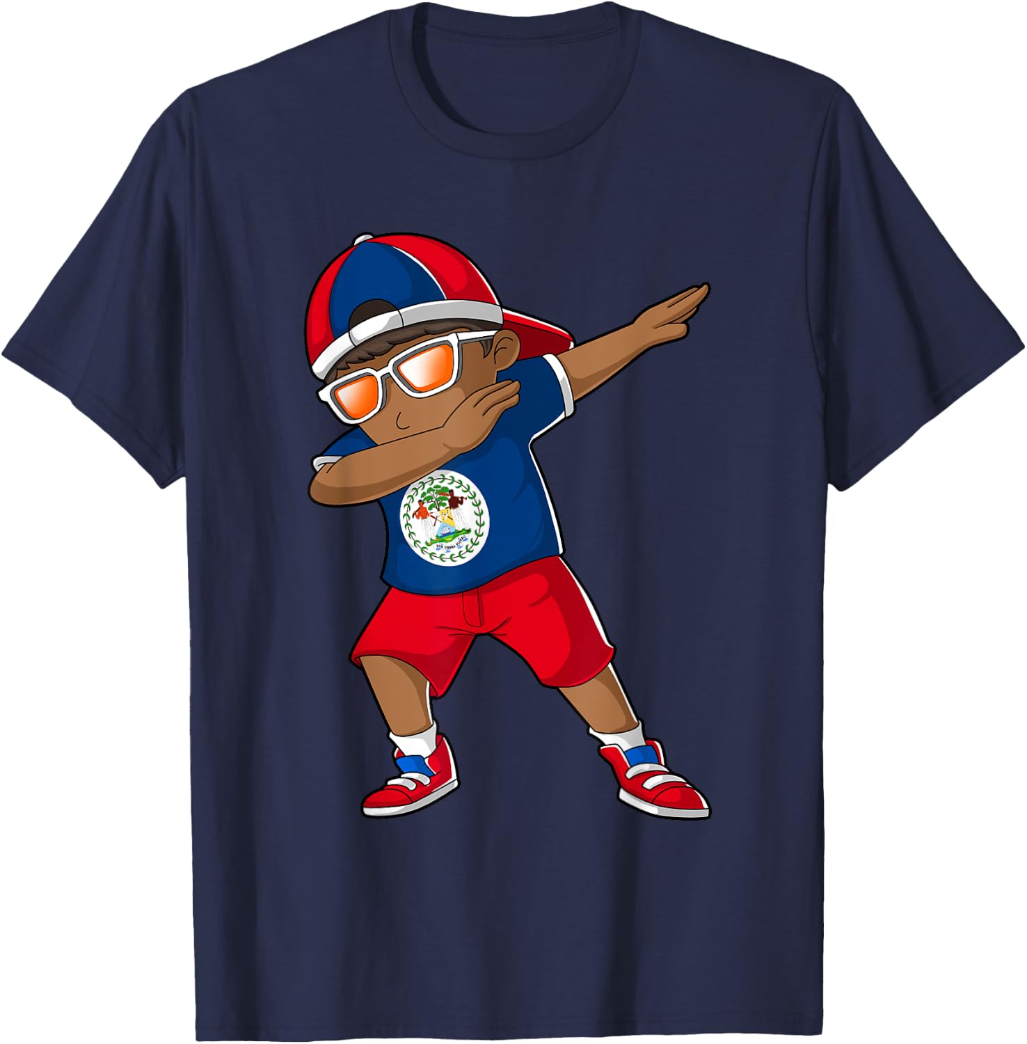 Belizean Boy Belize Kid Patriotism Roots Heritage T-Shirt - T-Shirt | Navy
