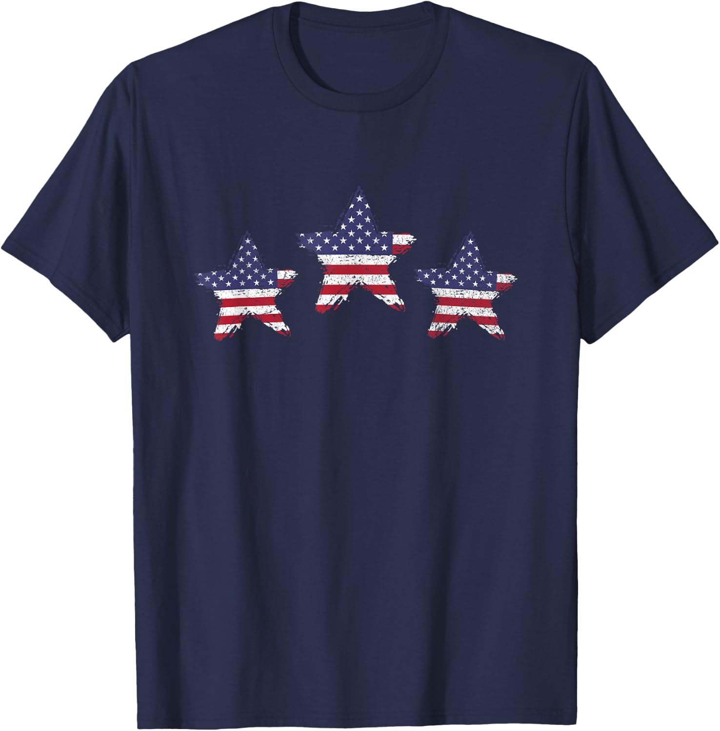 USA Patriotic Stars American Flag America Cute 4th Of July T-Shirt - T-Shirt | Navy