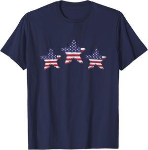 USA Patriotic Stars American Flag America Cute 4th Of July T-Shirt - T-Shirt | Navy