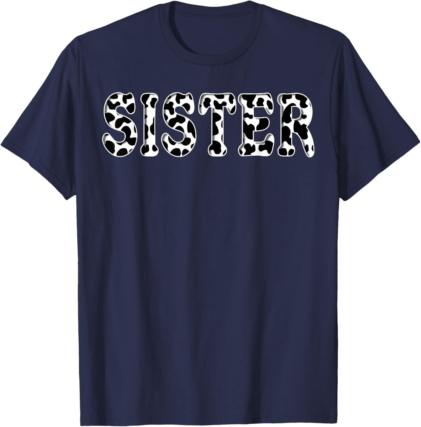 Cow Sister Birthday Family Matching Girl Boy Farm Birthday T-Shirt - T-Shirt | Navy