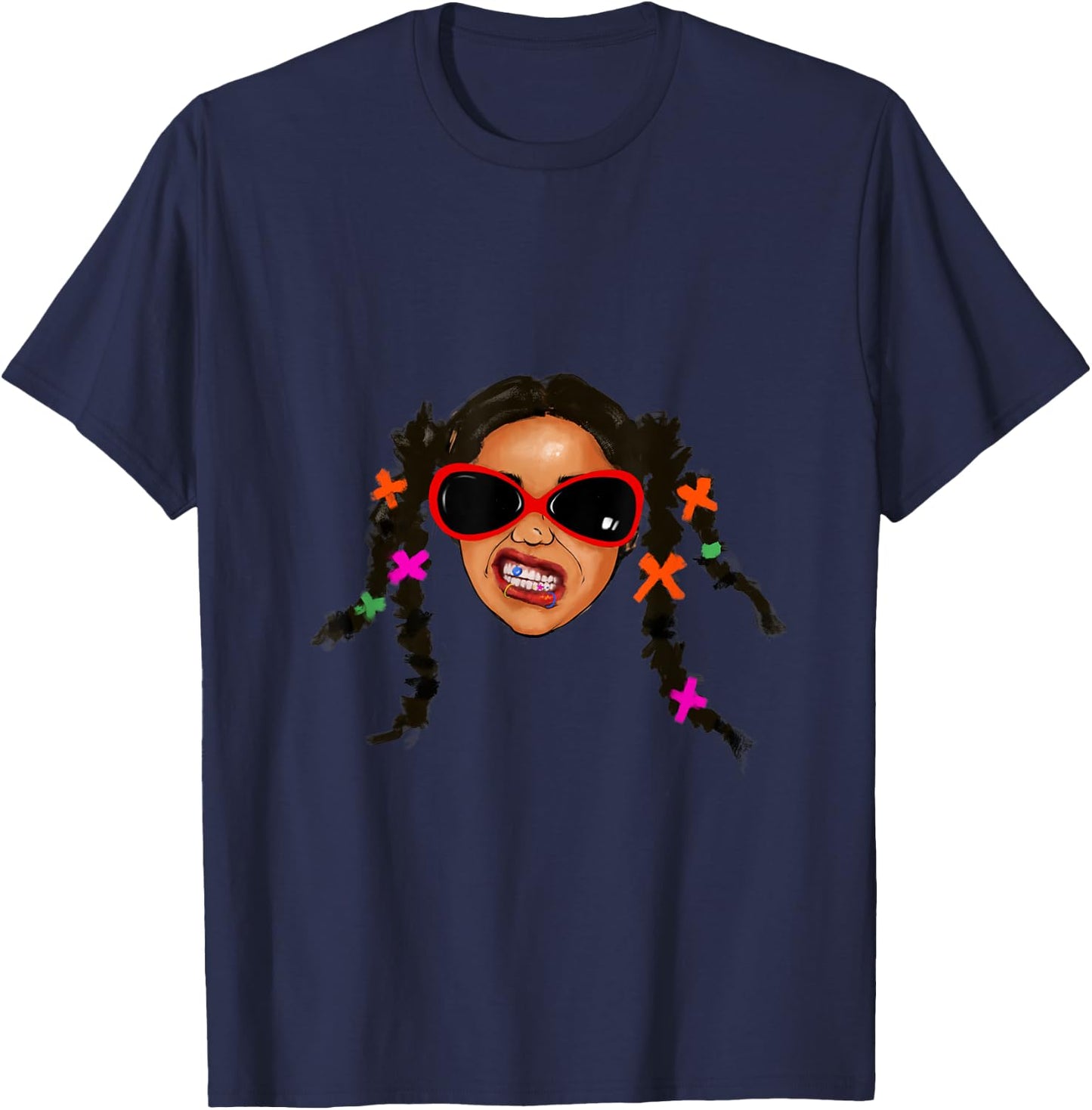Rebel Chic – Bold & Fierce Girl T-Shirt - T-Shirt | Navy
