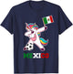 Mexico Soccer Shirt Dabbing Unicorn Mexican Flag T-Shirt - T-Shirt | Navy