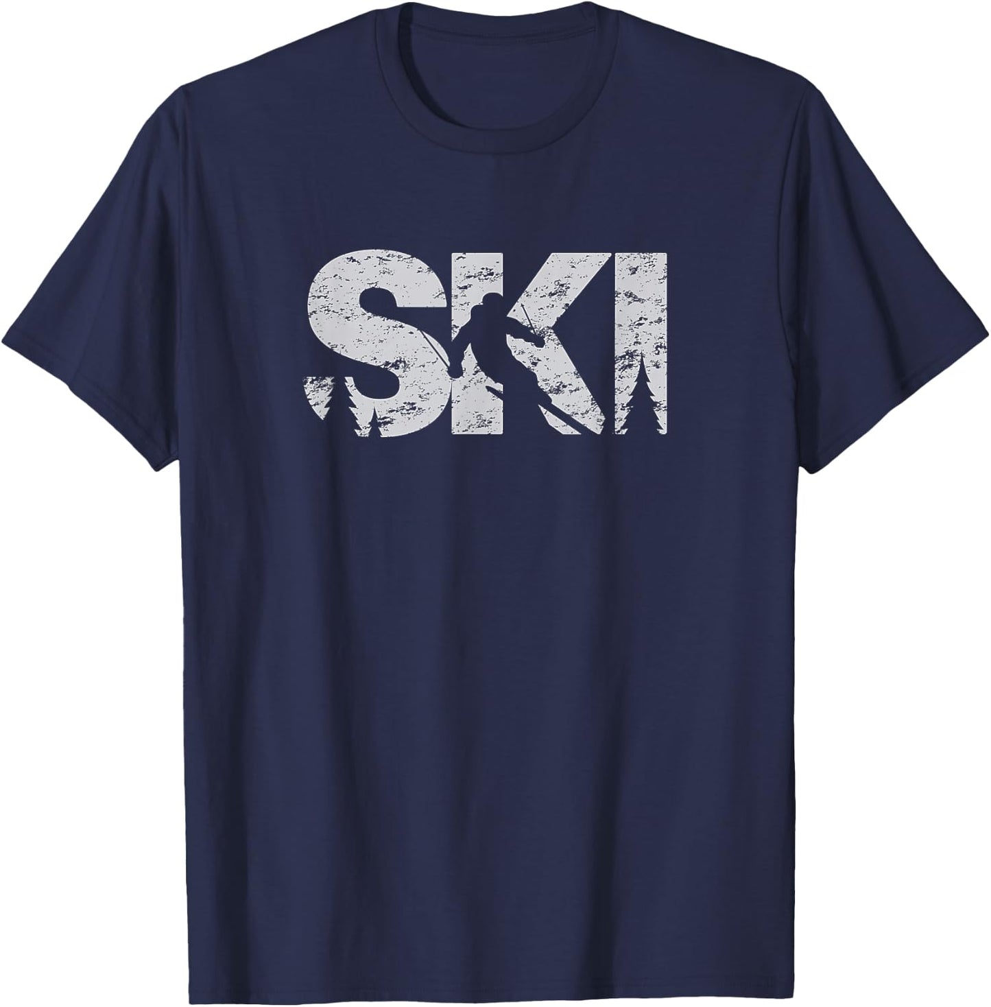 Ski Cool Skiing Style Alpine Skier Gift Women Men Boy Girl T-Shirt - T-Shirt | Navy