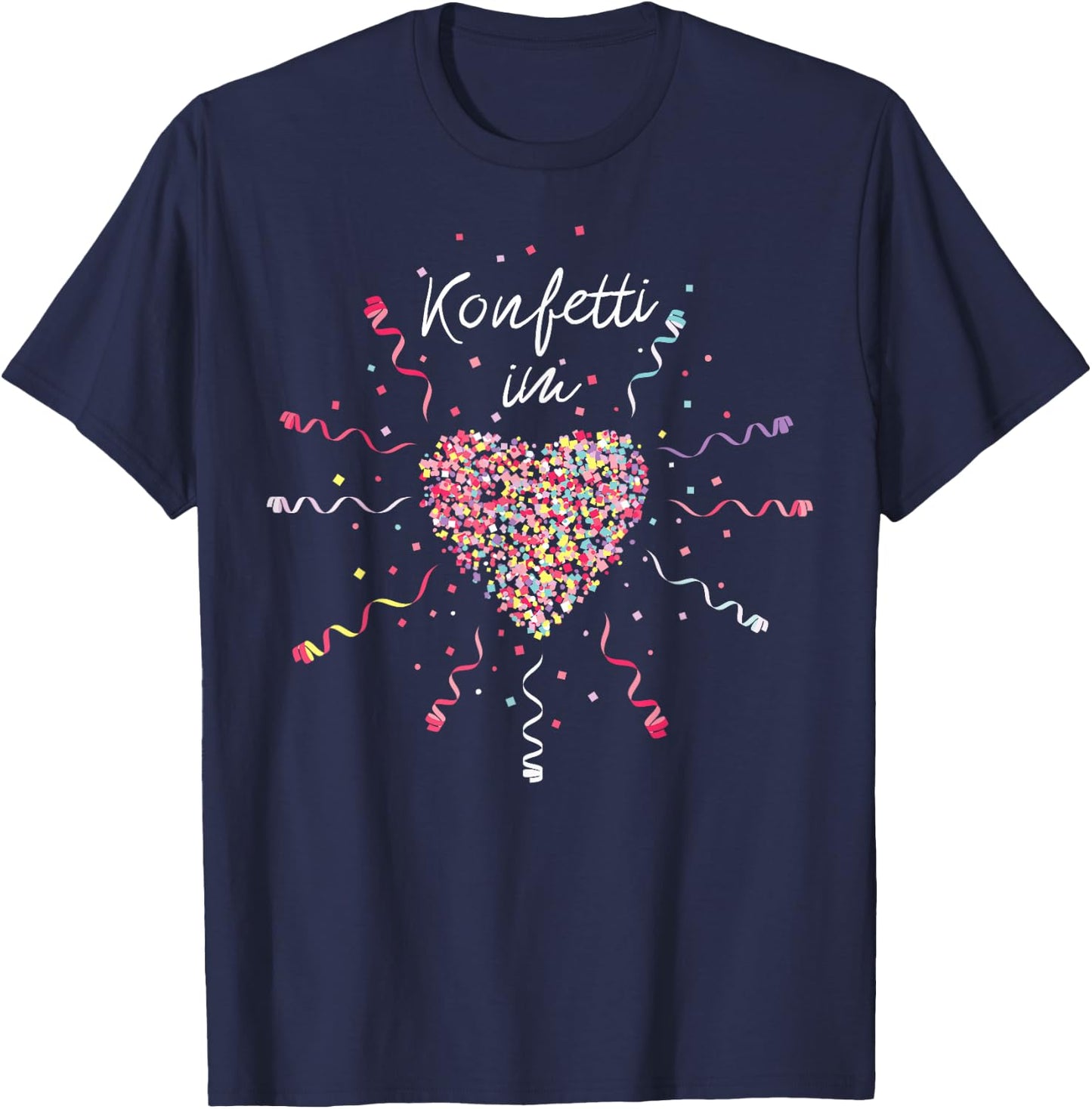 Confetti in the Heart Carnival Fancy Dress Confetti Costume Replacement , black, s T-Shirt - T-Shirt | Navy
