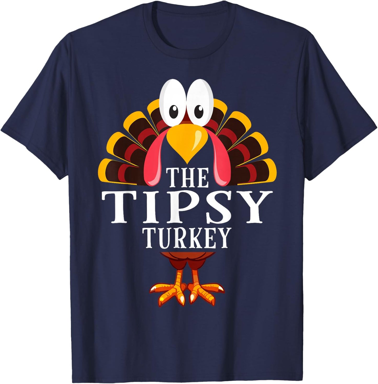 Thanksgiving The Tipsy Turkey Matching T-Shirt - T-Shirt | Navy