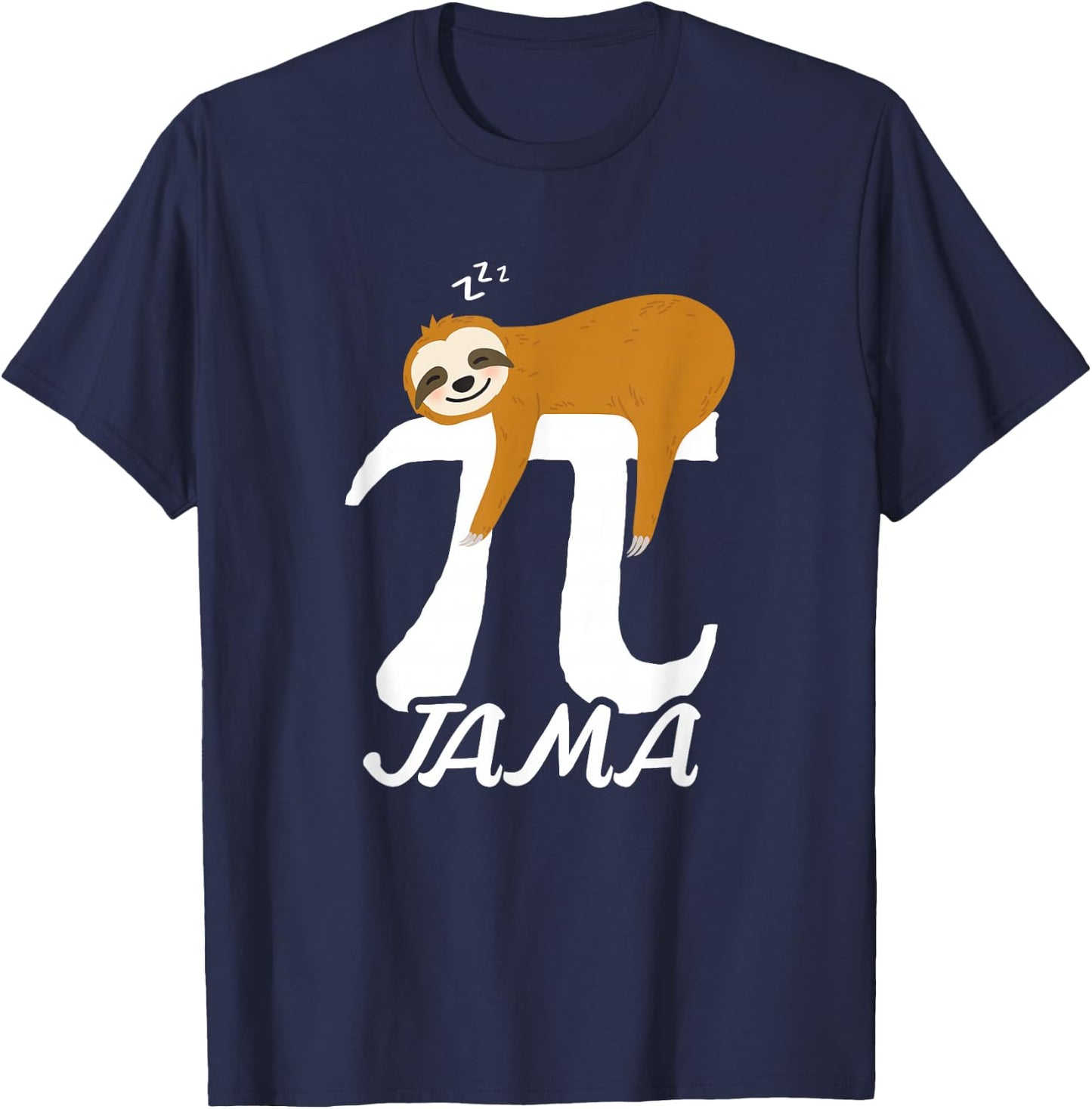 Pi Jama Sloth Pajama PJ 3.14 Pi Number Symbol Math Sloth T-Shirt - T-Shirt | Navy