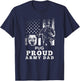 Pug Dog Proud Army Dad American Flag Patriotic Women Men T-Shirt - T-Shirt | Navy