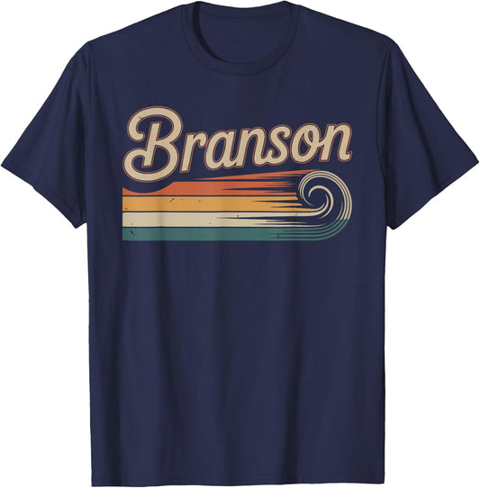 Retro Branson Shirt Vintage City Branson T-Shirt - T-Shirt | Navy