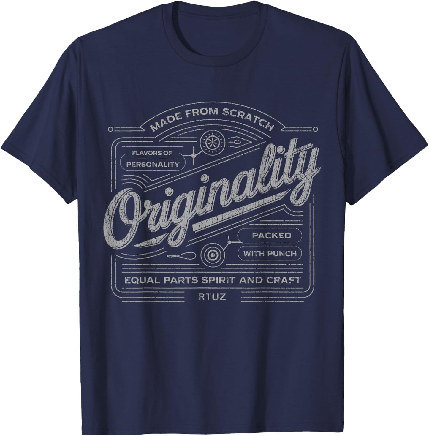 Modern Hip Hop Y2K Vintage Hipster Edgy Urban Streetwear T-Shirt - T-Shirt | Navy