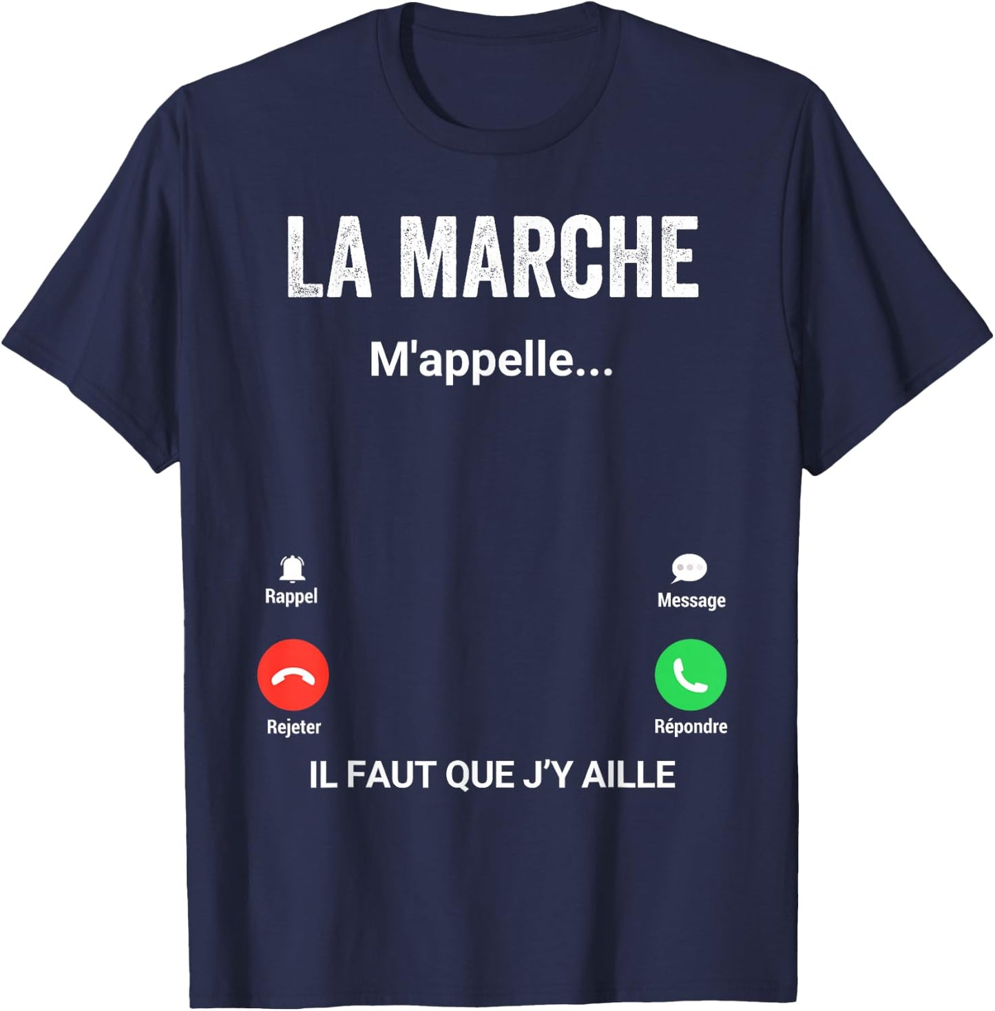 Walking Me Calls Gift Humor Walker , Black, S T-Shirt - T-Shirt | Navy
