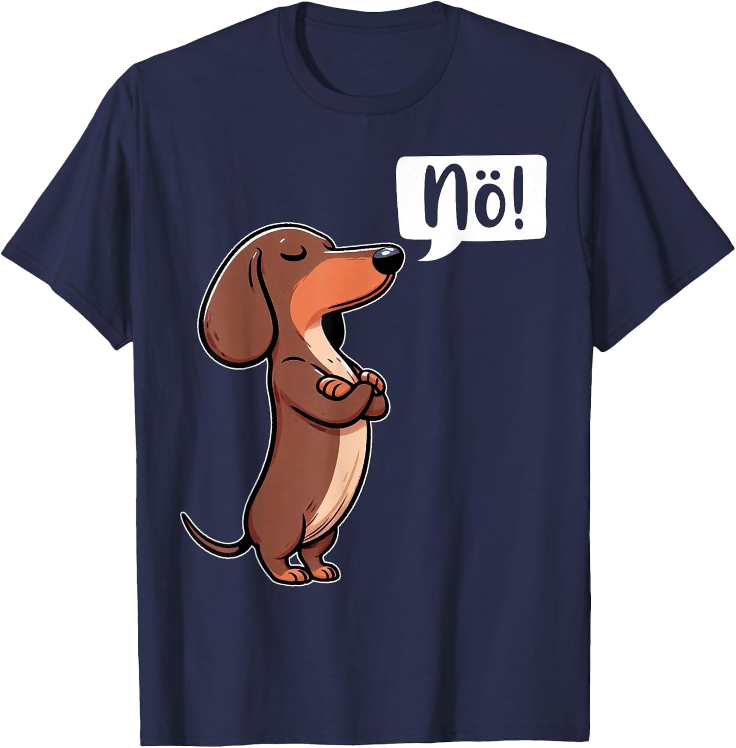 Dickköpfiger Rauhaardackel Nö Dachshund Dog Funny Dog , black T-Shirt - T-Shirt | Navy