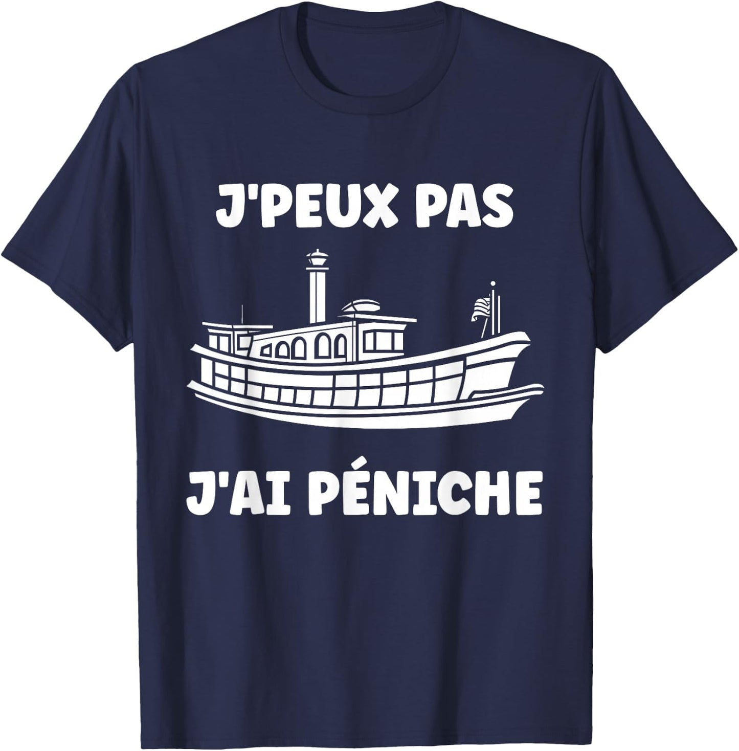 Funny Boat Houseboats Humorous I Barge , Black T-Shirt - T-Shirt | Navy