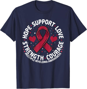 Multiple Myeloma Support Family Multiple Myeloma Awareness T-Shirt - T-Shirt | Navy