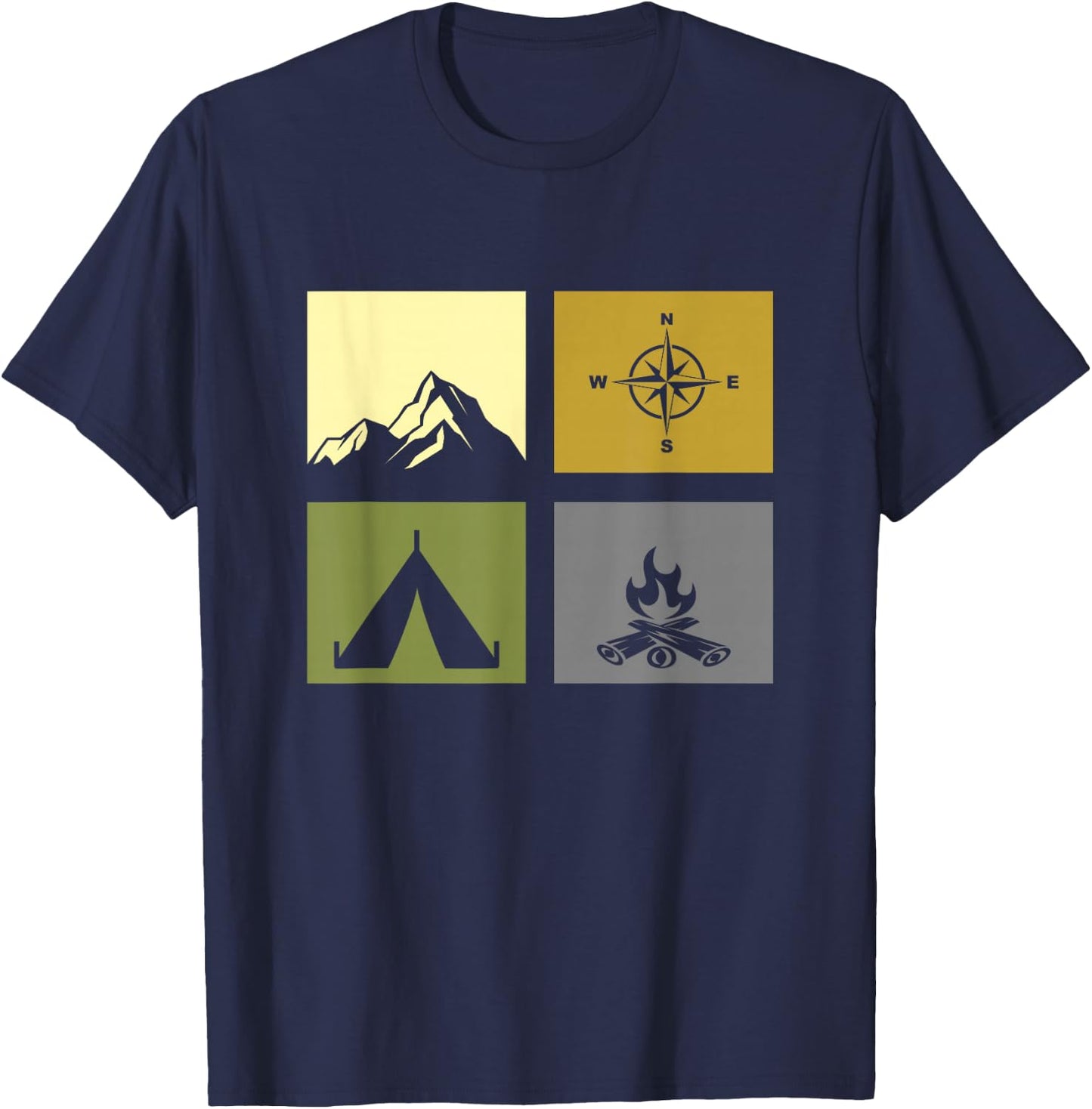 Outdoor Camping Apparel - Hiking Backpacking Camping T-Shirt - T-Shirt | Navy