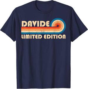 DAVIDE Retro 70s 80s Sunset Stripe T-Shirt - T-Shirt | Navy