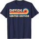 DAVIDE Retro 70s 80s Sunset Stripe T-Shirt - T-Shirt | Navy