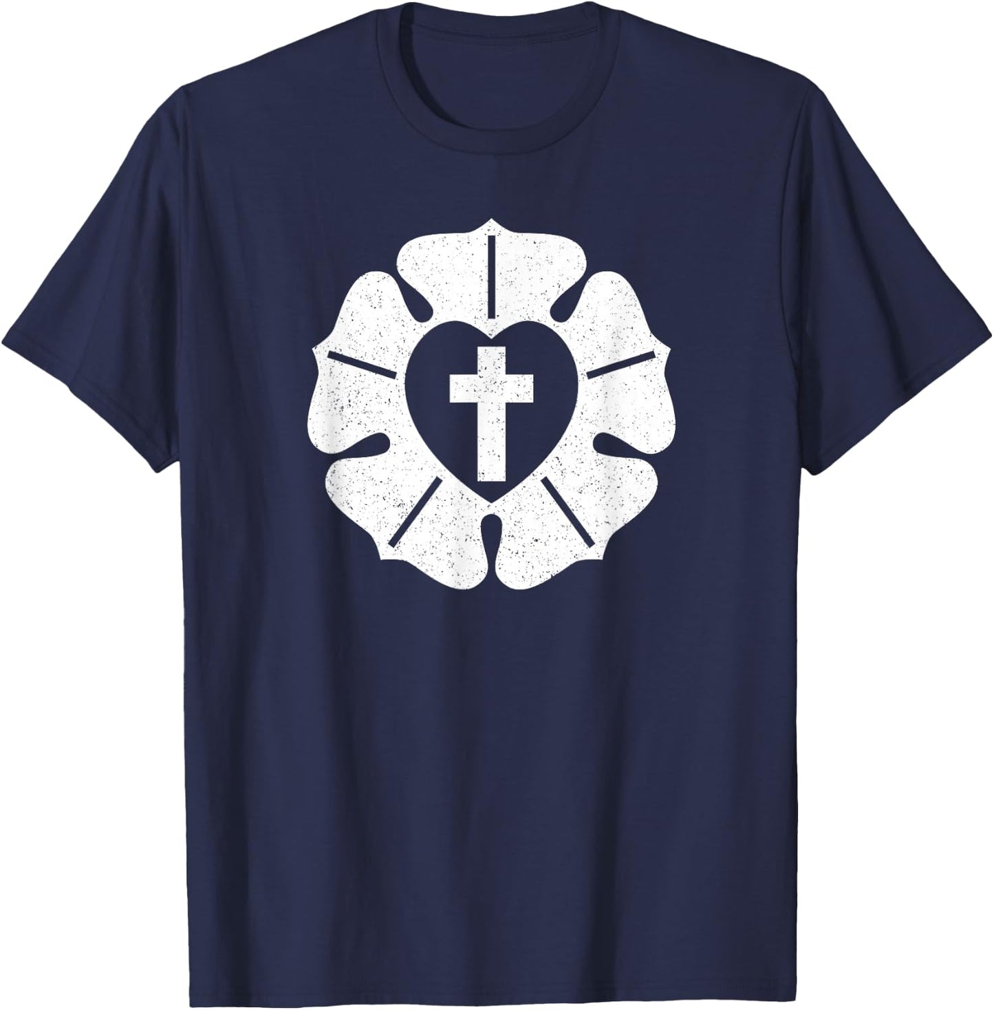 Luther Rose Seal Lutheran Symbol T-Shirt - T-Shirt | Navy