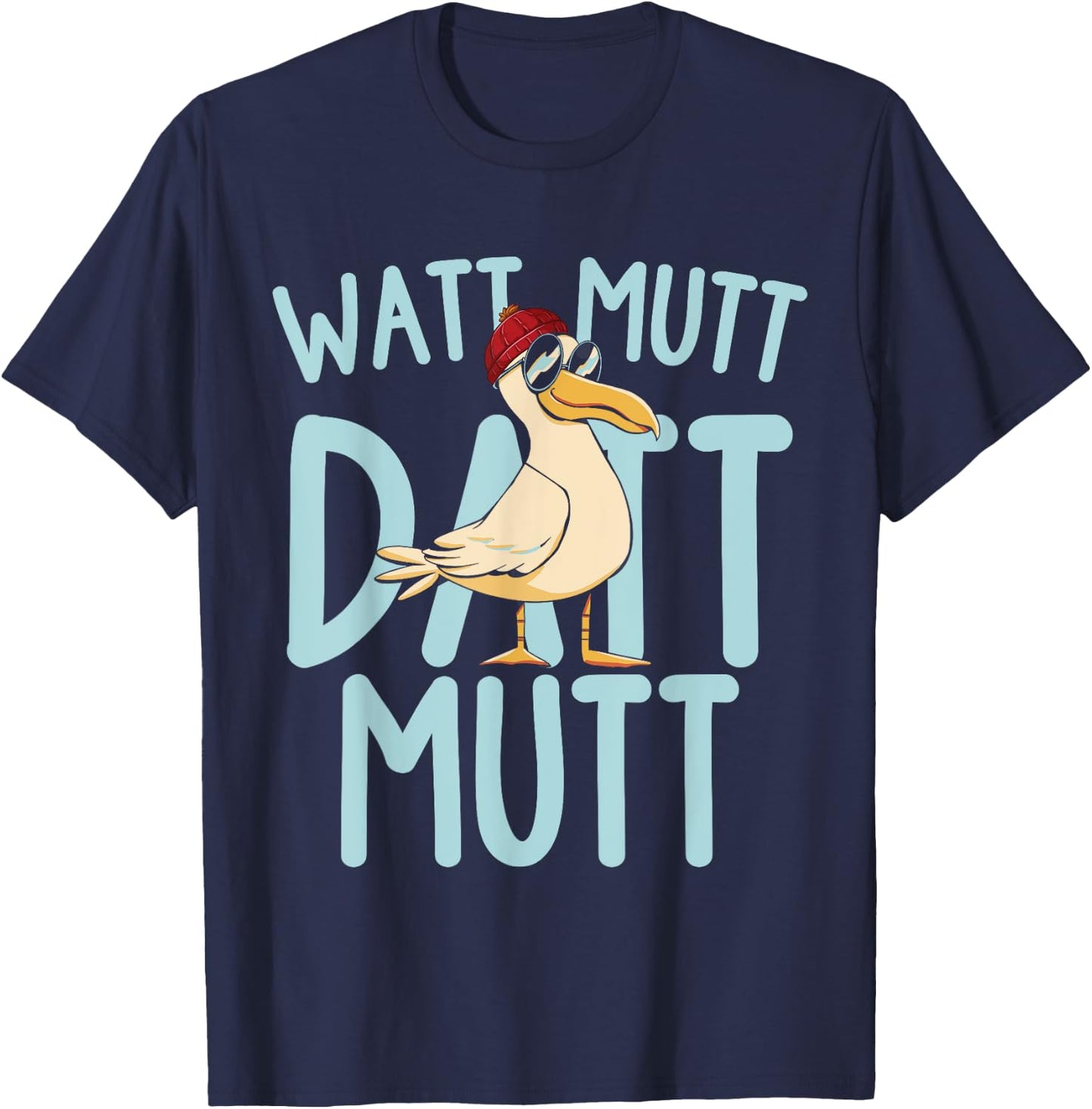 Lustige Möwe Mit Sonnebrille Norddeutsche Sprüche T-Shirt - T-Shirt | Navy