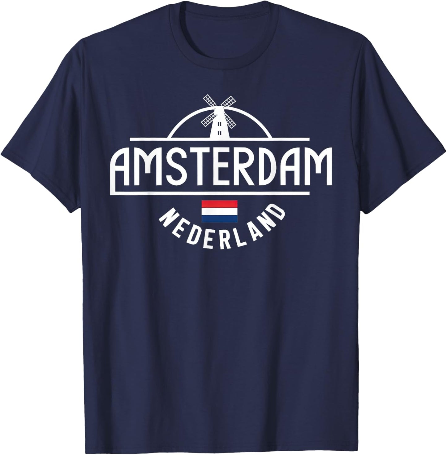 Amsterdam Nederland Netherlands City Vibes , Black, S T-Shirt - T-Shirt | Navy