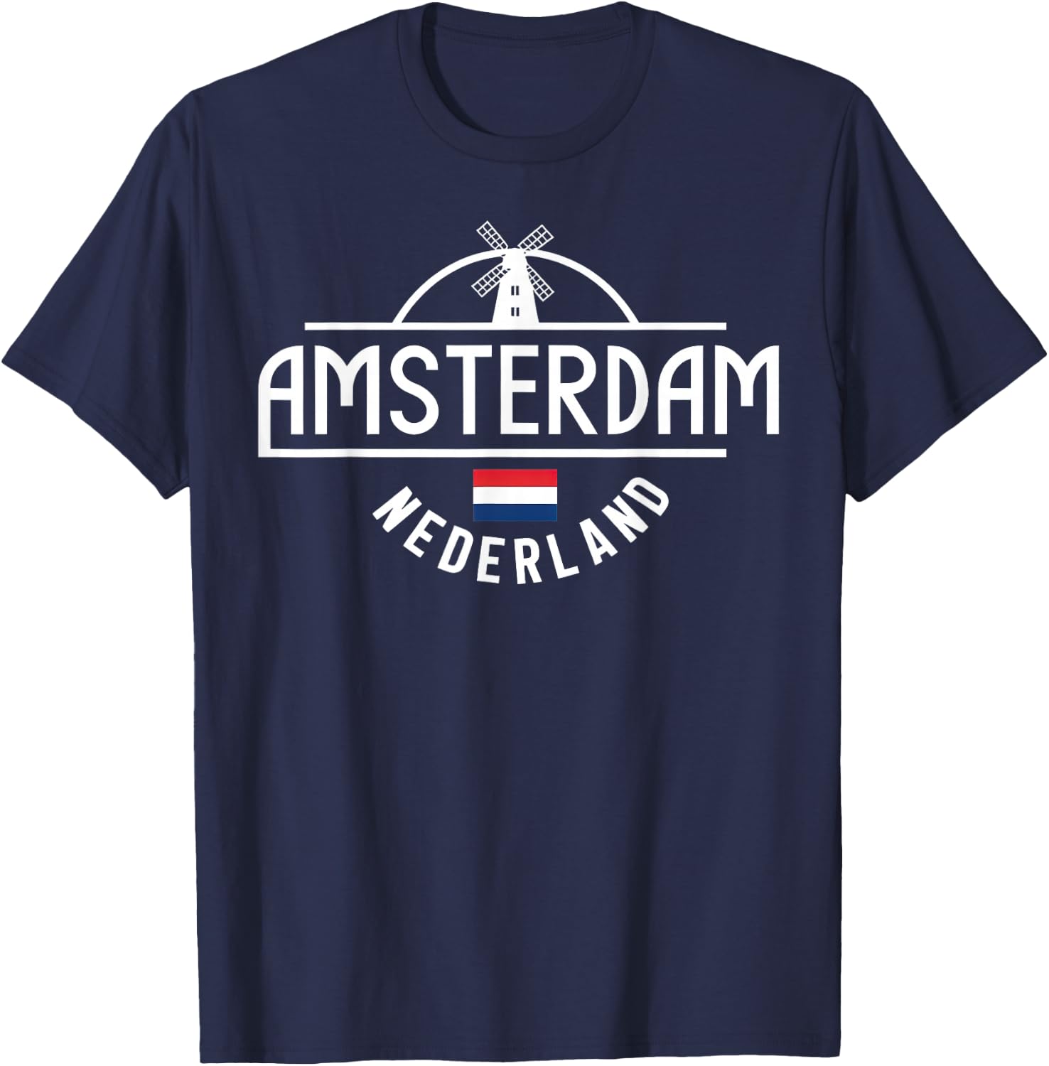 Amsterdam Nederland Netherlands City Vibes , Black, S T-Shirt - T-Shirt | Navy