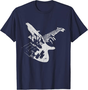 Bass Guitarist Vintage Gift Bass Player , Black, S T-Shirt - T-Shirt | Navy