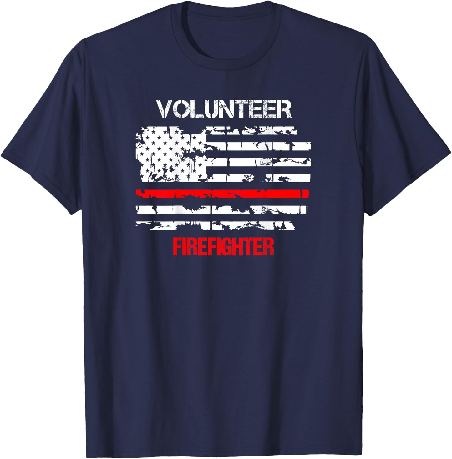 Volunteer Firefighter Thin Red Line T-Shirt - T-Shirt | Navy
