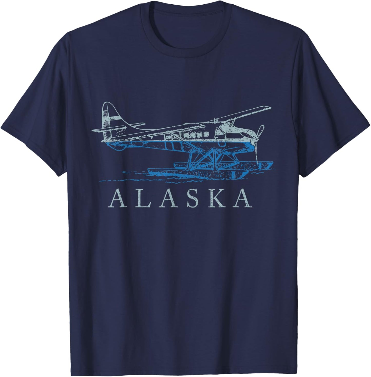 Alaska Seaplane Float Plane Vintage Pride Souvenir T-Shirt - T-Shirt | Navy