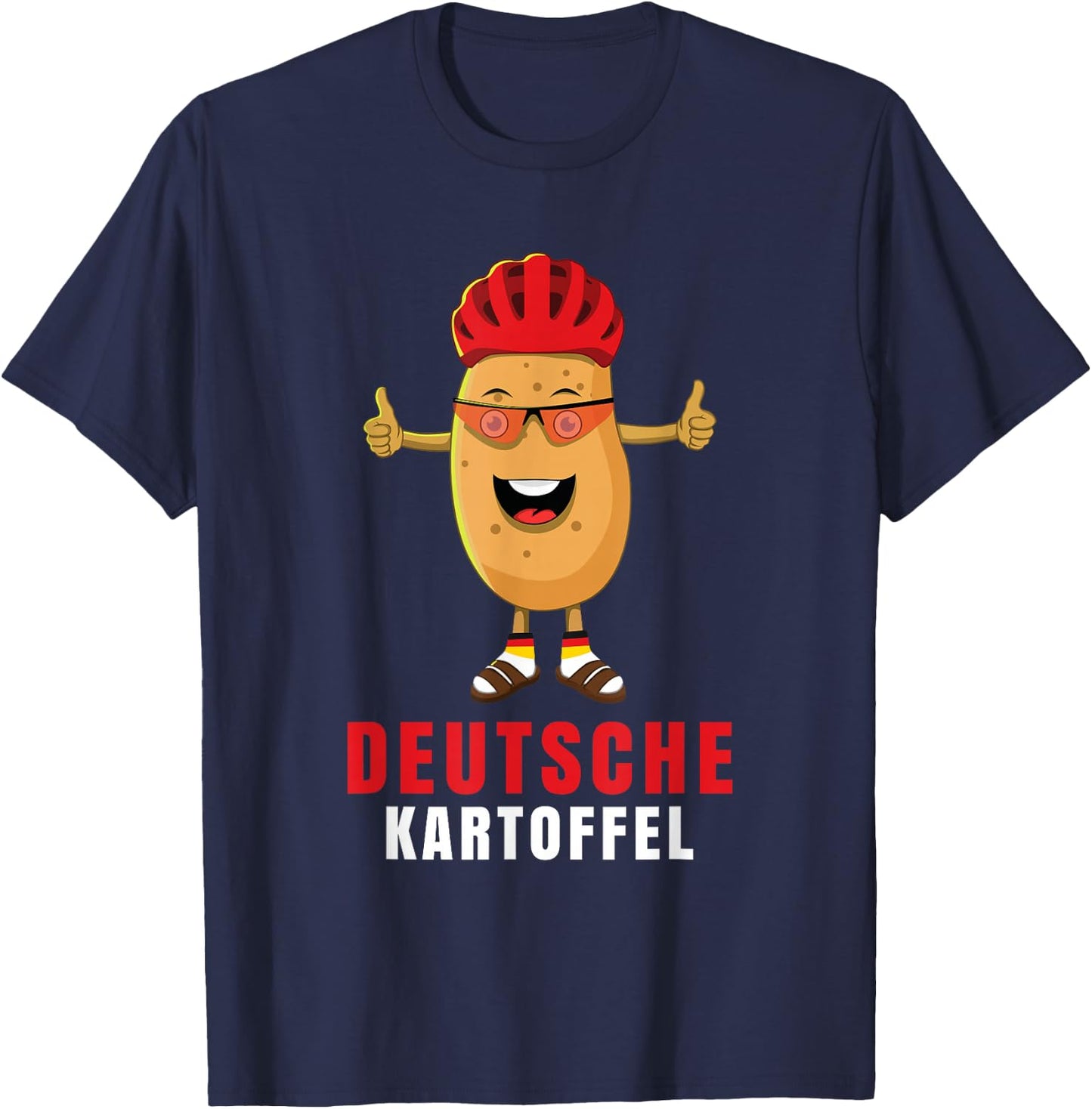 Deutsche Kartoffel Sarkasmus Deutsch Deutscher Alman T-Shirt - T-Shirt | Navy