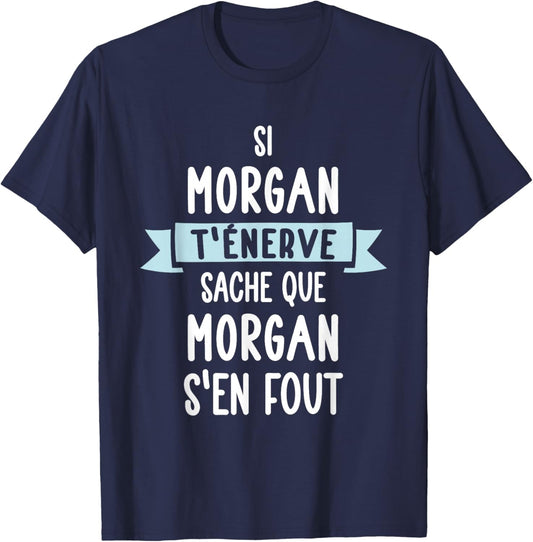 Men's Gift Humor Name Personalised Morgan T-Shirt - T-Shirt | Navy