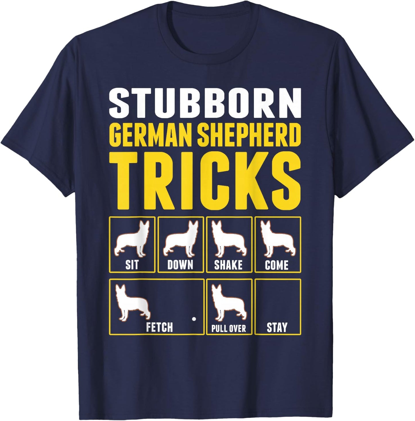 German Shepherd Dog Tricks T-Shirt - T-Shirt | Navy