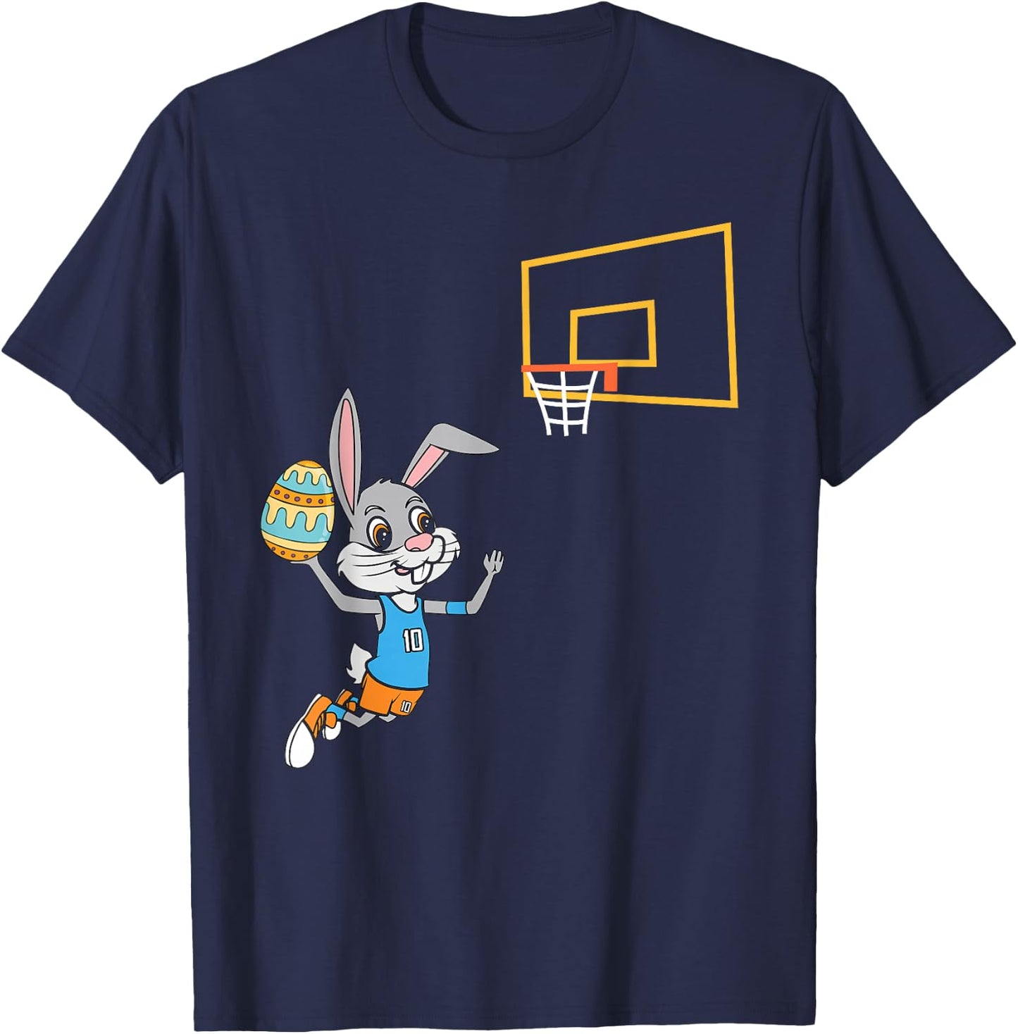 Funny Easter Egg Bunny Dunk Basketball Game Easter Kids Boys T-Shirt - T-Shirt | Navy
