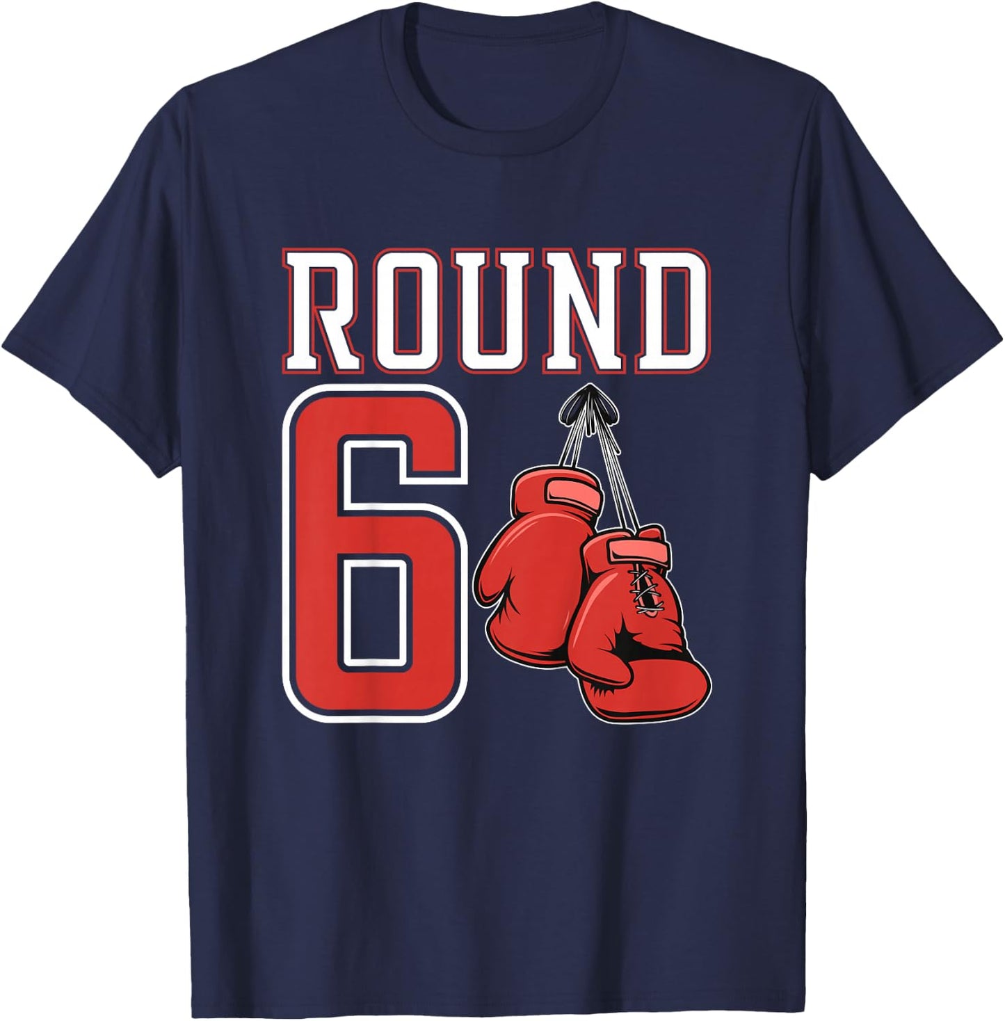 Kids 6th Birthday Boxing Boy 6 Year Old Boxer Bday Party T-Shirt - T-Shirt | Navy