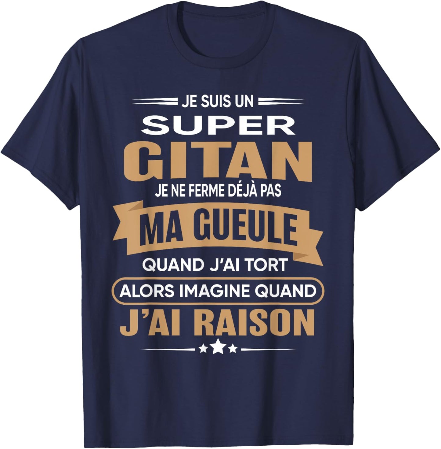 Super Gypsy I Close My Mouth Humor Gypsy , Black, S T-Shirt - T-Shirt | Navy