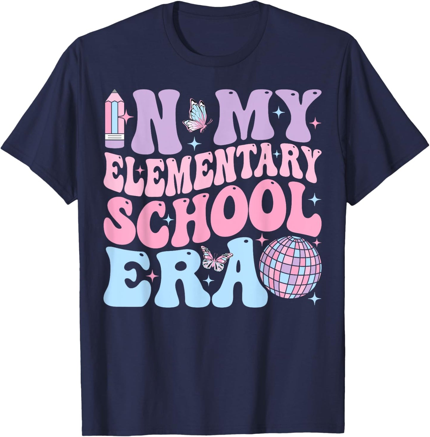 In My Elementary School Era Back To School Elementary School T-Shirt - T-Shirt | Navy
