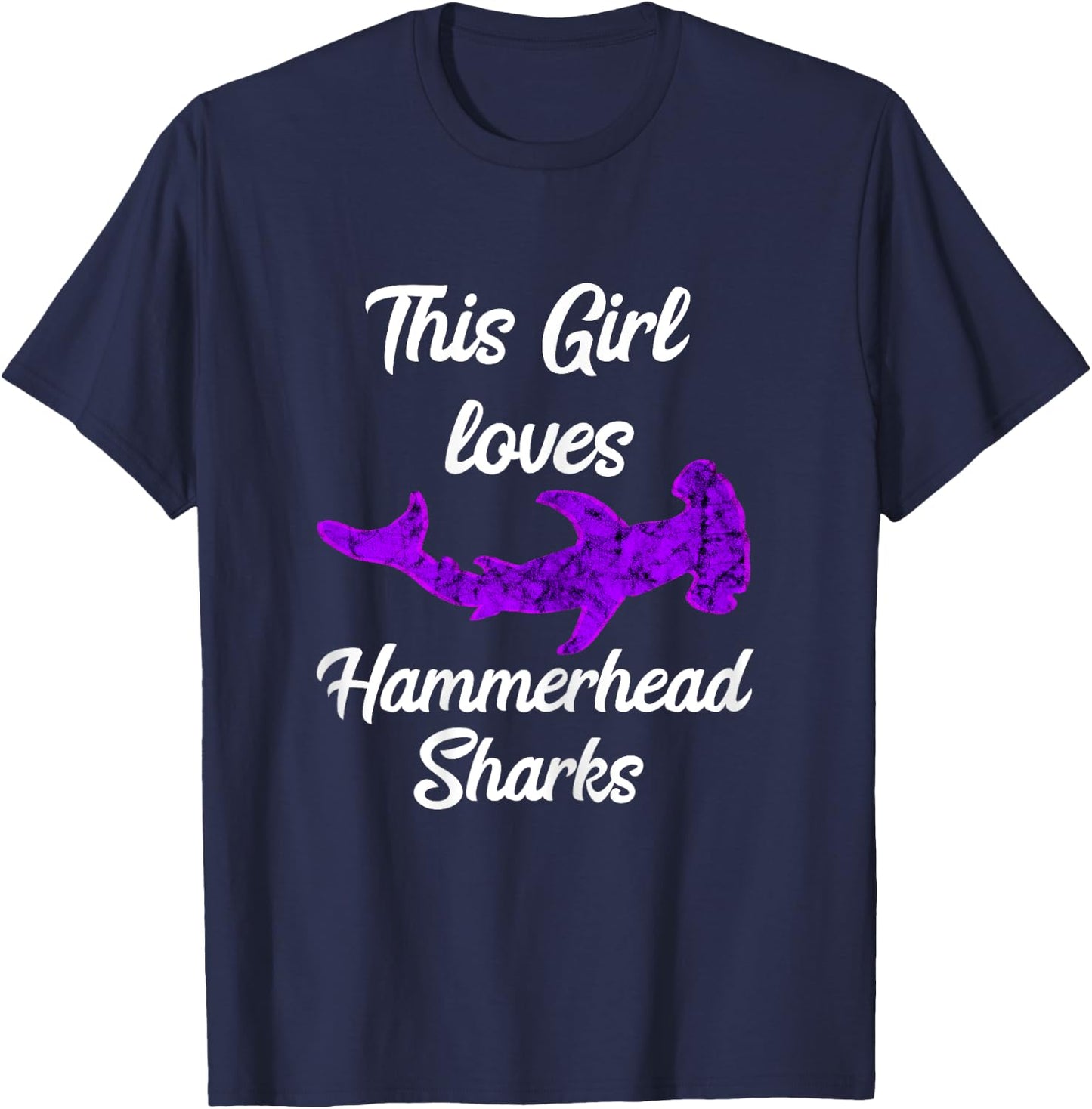 This Girl Loves Hammerhead Shark Sphyrna Ocean Fish T-Shirt - T-Shirt | Navy