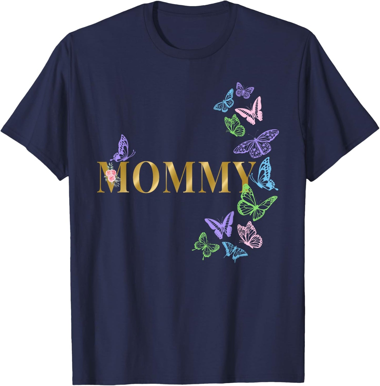 Mommy of The Birthday Girl Butterfly Party Matching Family T-Shirt - T-Shirt | Navy