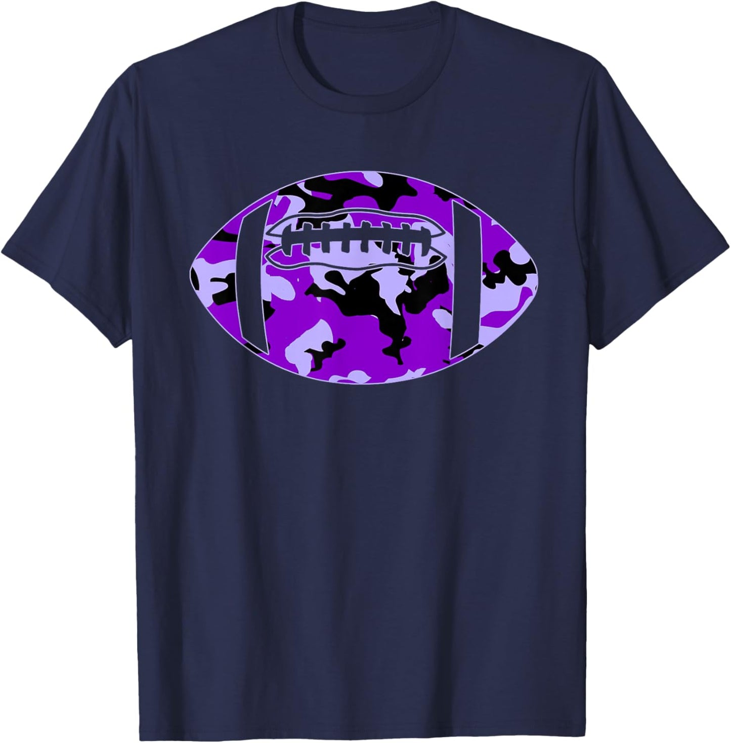 Camouflage Football Shirt - Purple Camo Football T-Shirt - T-Shirt | Navy