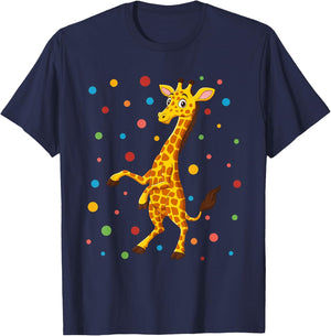 Dot Day Shirt Polka Dots Giraffe Kids Boys Girls Youths T-Shirt - T-Shirt | Navy