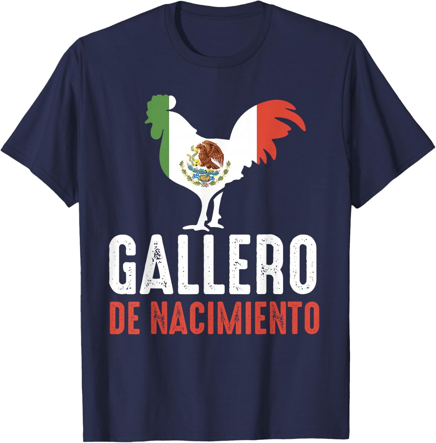Gallero Mexicano Peleas Gallos Mexican Rooster Dominican T-Shirt - T-Shirt | Navy