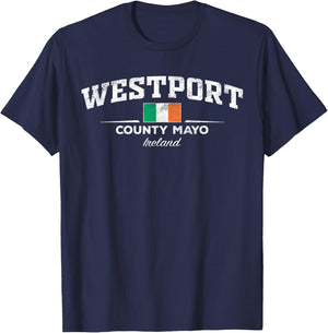 Westport Ireland , Black, S T-Shirt - T-Shirt | Navy