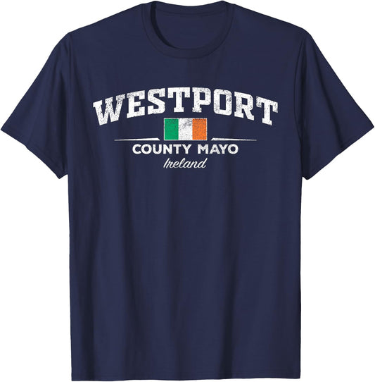 Westport Ireland , Black, S T-Shirt - T-Shirt | Navy