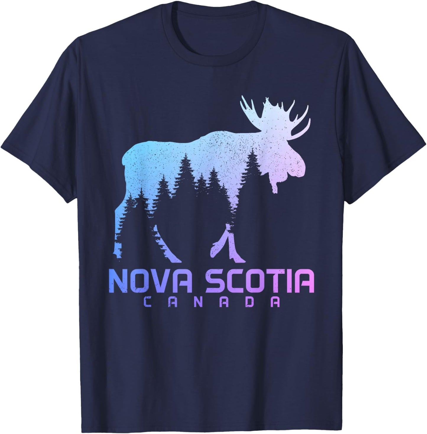 Nova Scotia Canada Vintage Moose Souvenir T-Shirt - T-Shirt | Navy