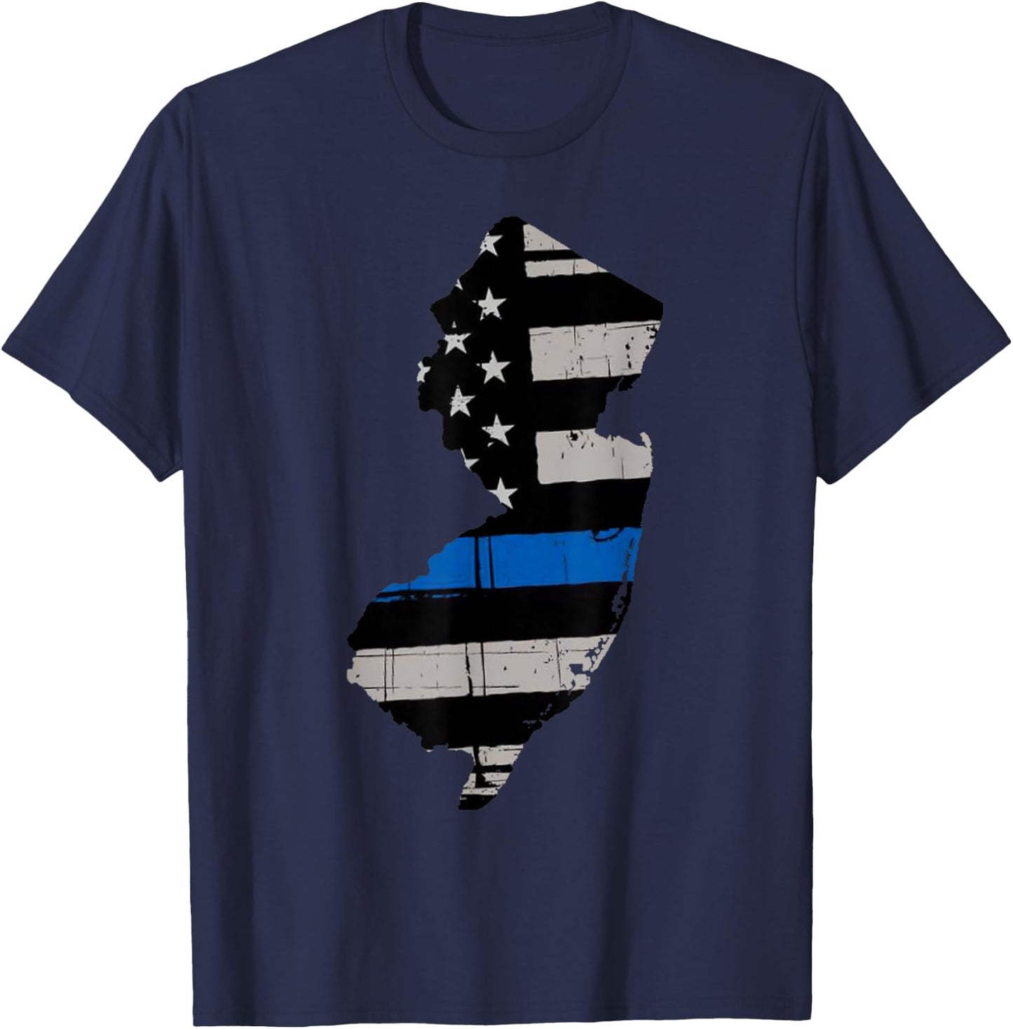 Support Law Enforcement New Jersey NJ State Police T-Shirt - T-Shirt | Navy