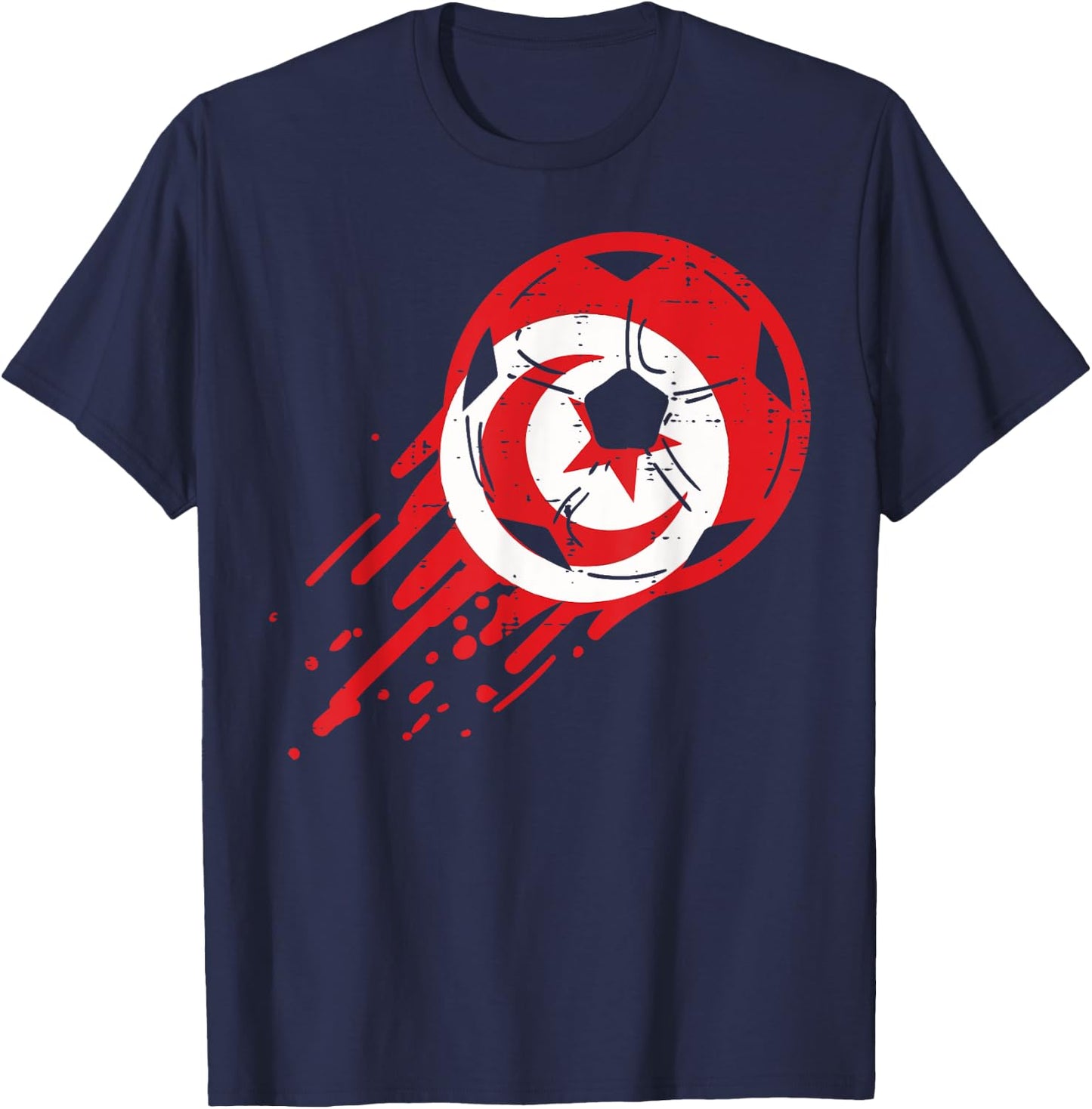 Tunisia Flag Tunisian Soccer Football Fan Men Women Kids T-Shirt - T-Shirt | Navy