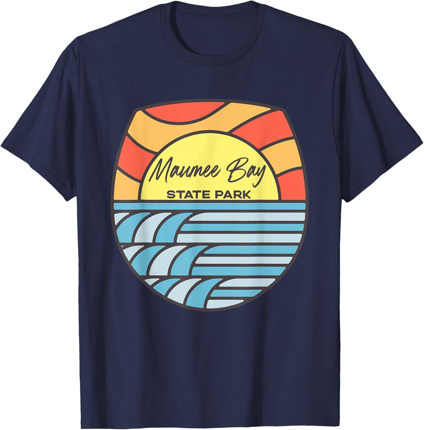 Maumee Bay State Park Ohio Lake OH Sunset Souvenirs T-Shirt - T-Shirt | Navy