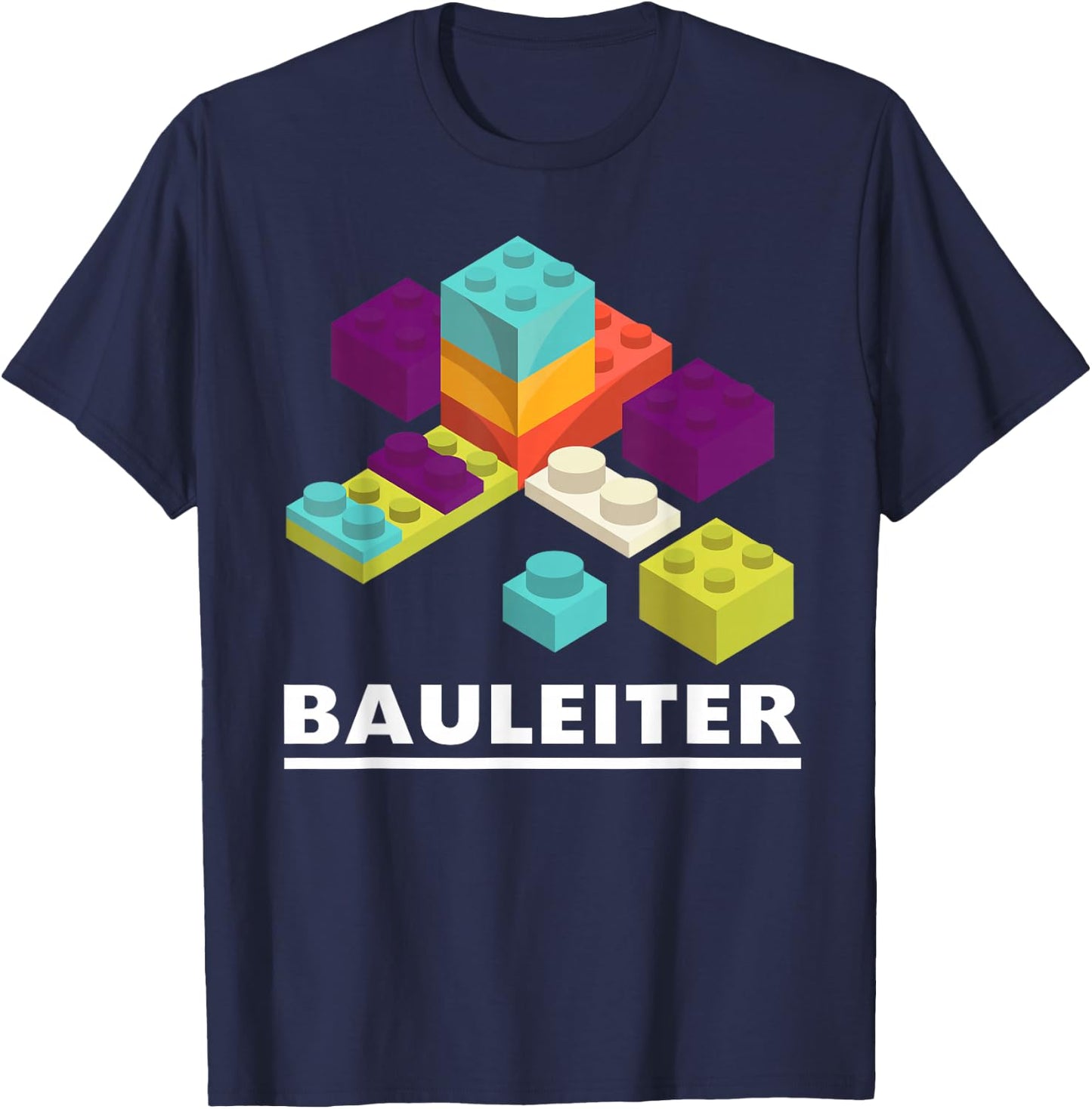 Construction Manager – Construction Worker Costume – Building Blocks T-Shirt - T-Shirt | Navy