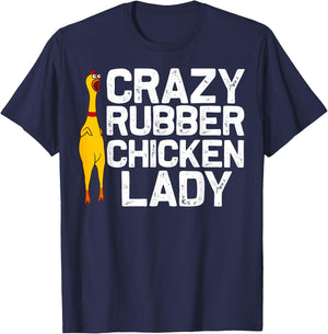 Funny Rubber Chicken Gift Women Mom Rubber Chicken Costume T-Shirt - T-Shirt | Navy