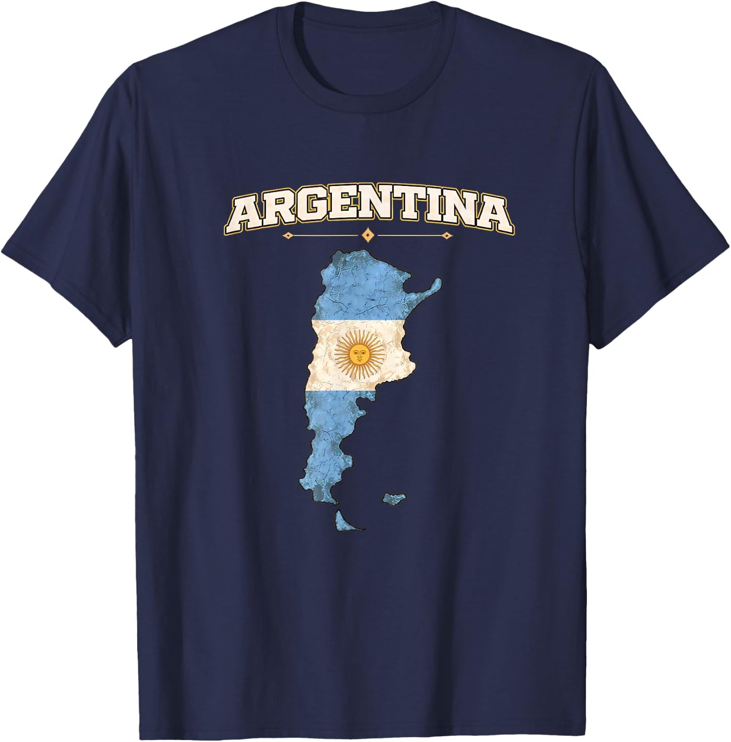 Argentina , Argentina Flag Map Graphic for Argentinian T-Shirt - T-Shirt | Navy